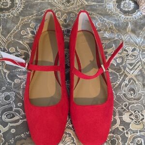 H&M Vibrant Red Mary Jane Flats